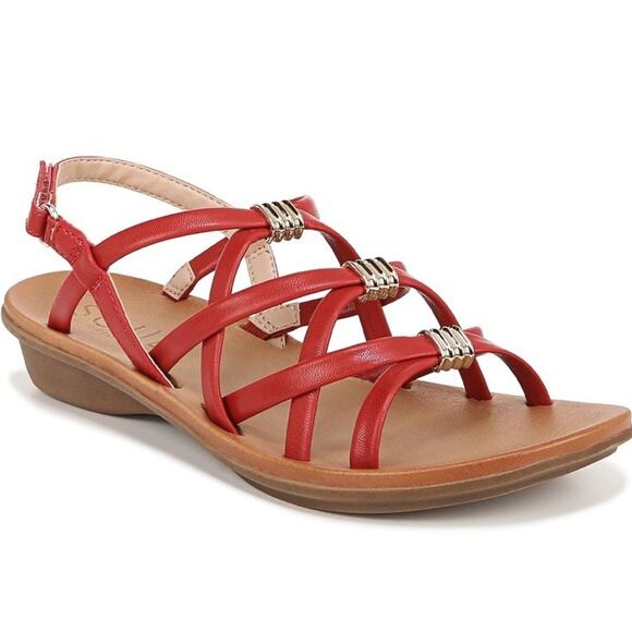 Naturalizer SOUL Womens Sierra Casual Strappy Flat Sandals Red Size 8 - Picture 4 of 8